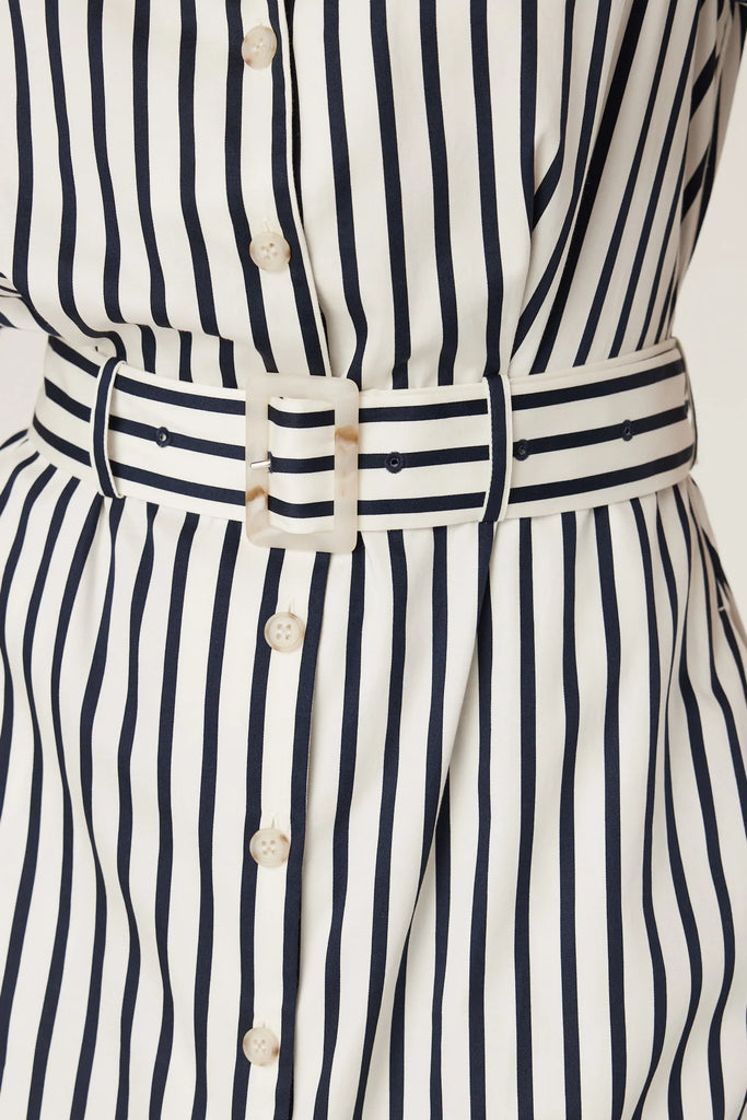 Cable - Lina Stripe Shirt Dress- Navy