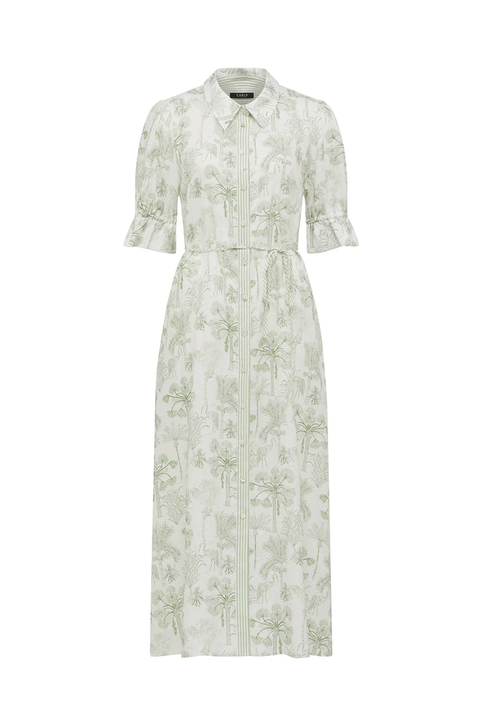 Cable - Avondale Linen Dress - Palm Print