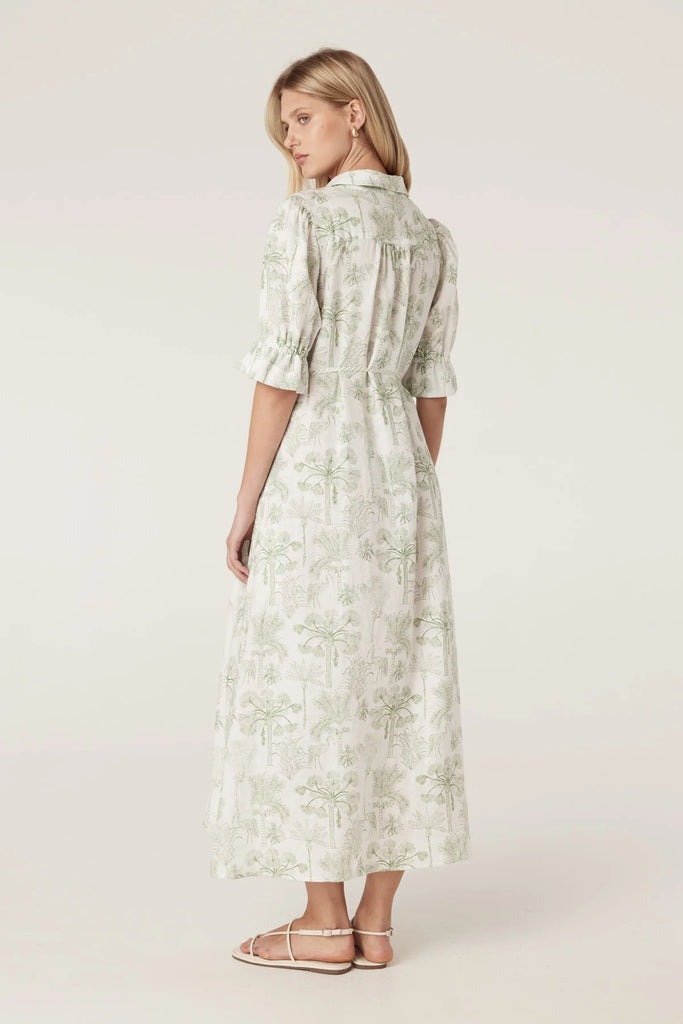Cable - Avondale Linen Dress - Palm Print