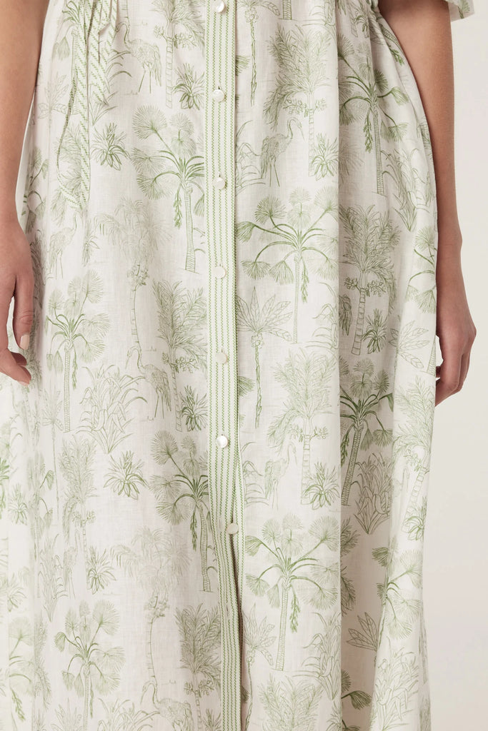 Cable - Avondale Linen Dress - Palm Print