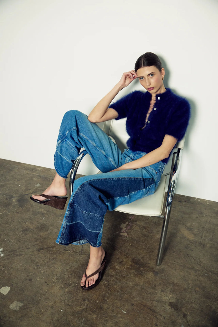 World of Nomad - Claudia Short Sleeve Cardigan - Navy