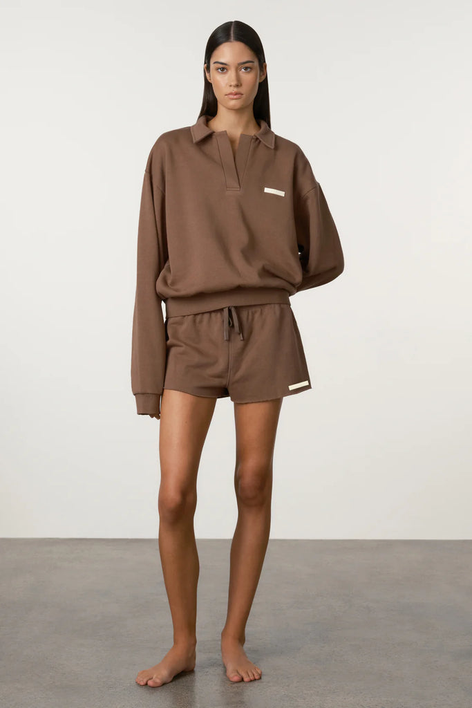 Zulu & Zephyr - Carob Collared Sport Sweatshirt - Carob