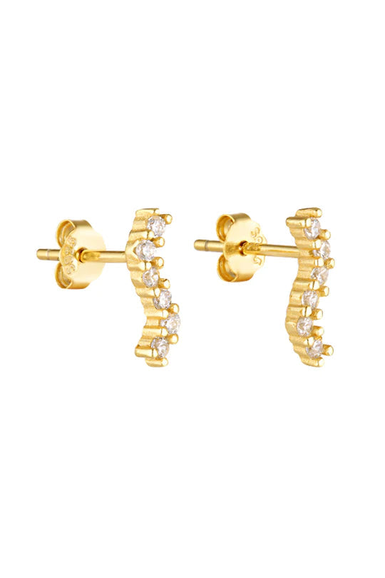 Porter - Angel Wave Studs - Gold/Clear