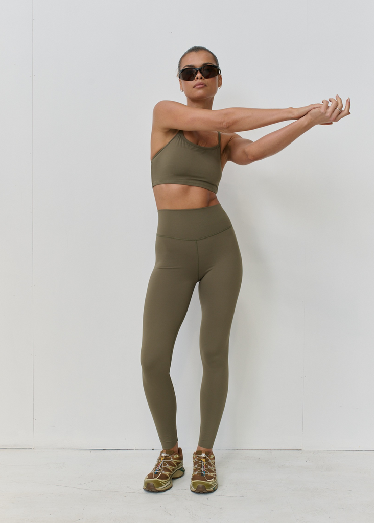 Pink & Kamal- Racer Crop- Khaki (Pre-Order)