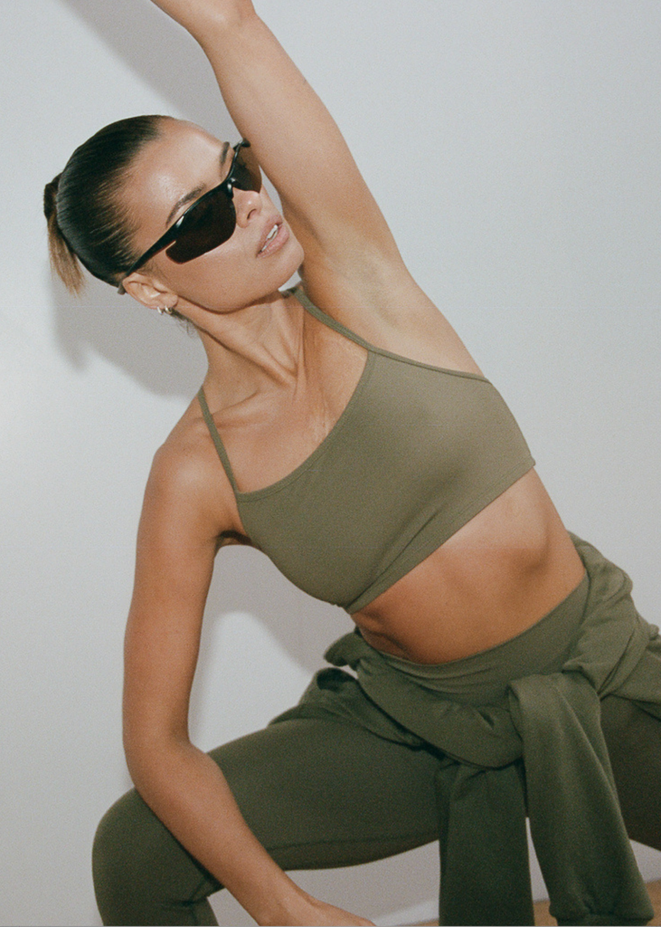 Pink & Kamal- Racer Crop- Khaki (Pre-Order)