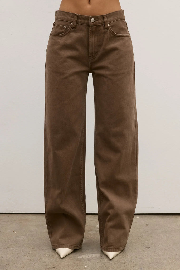 Bayse - Avery Mid Rise Denim Jean - Chocolate