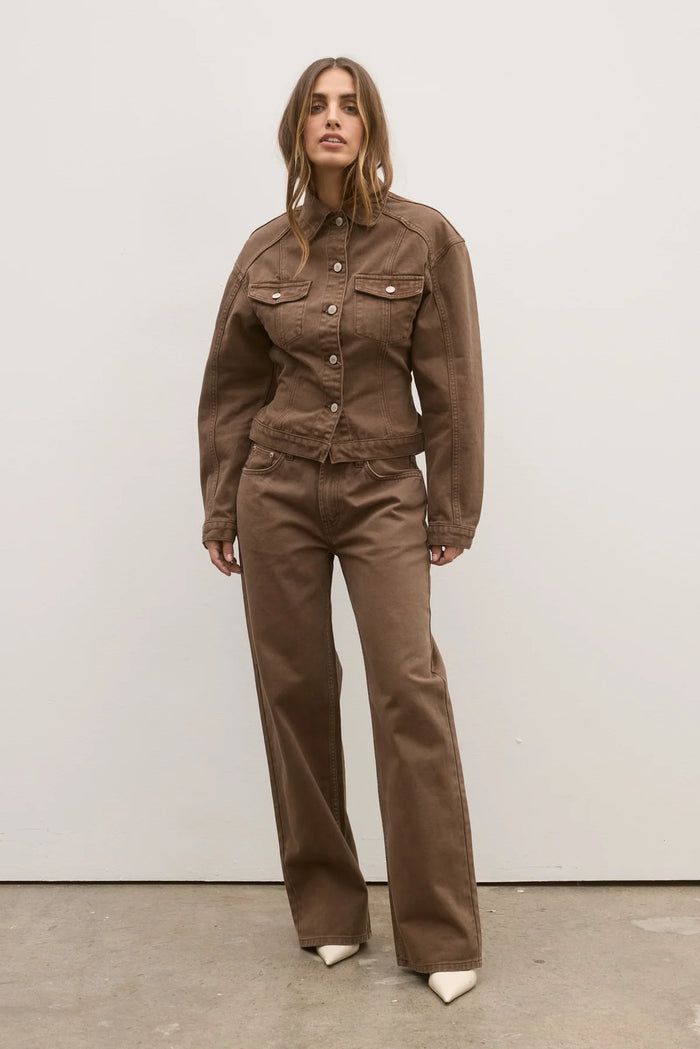 Bayse - Avery Mid Rise Denim Jean - Chocolate