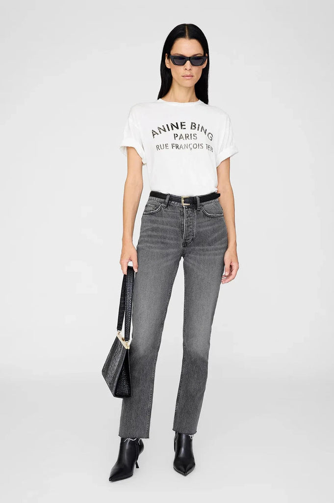 Anine Bing - COHEN TEE PARIS STENCIL - IVORY