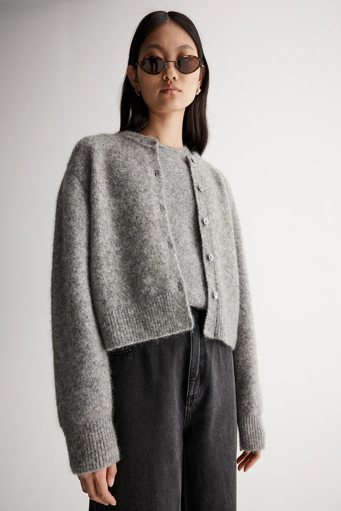 Elka - Abigail Knit Cardigan - Grey Marle