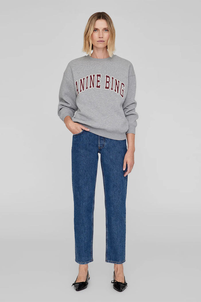 Anine Bing- Spencer Sweatshirt- Heather Grey