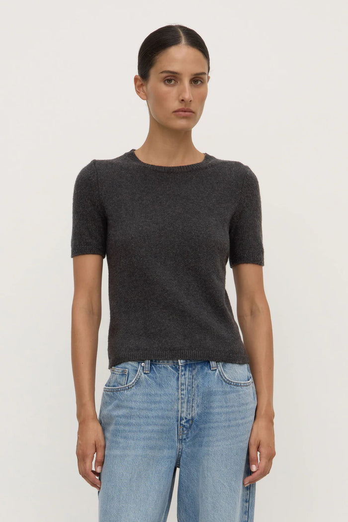 Assembly - Lilo Cotton Blend Short Sleeve Tee - Charcoal