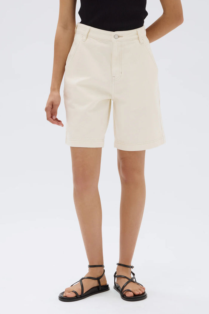 Assembly- Longline Denim Short- Ecru
