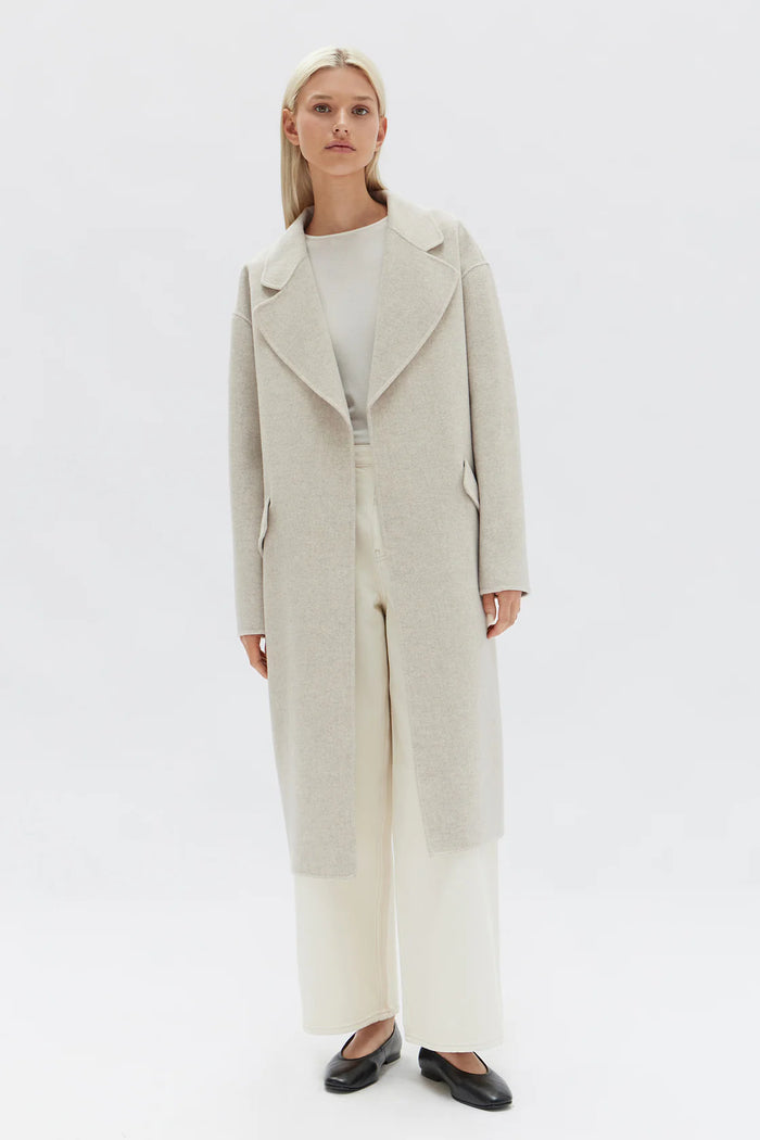 Assembly - Sadie Single Breasted Wool Coat - Oat Marle