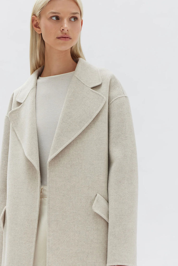 Assembly - Sadie Single Breasted Wool Coat - Oat Marle