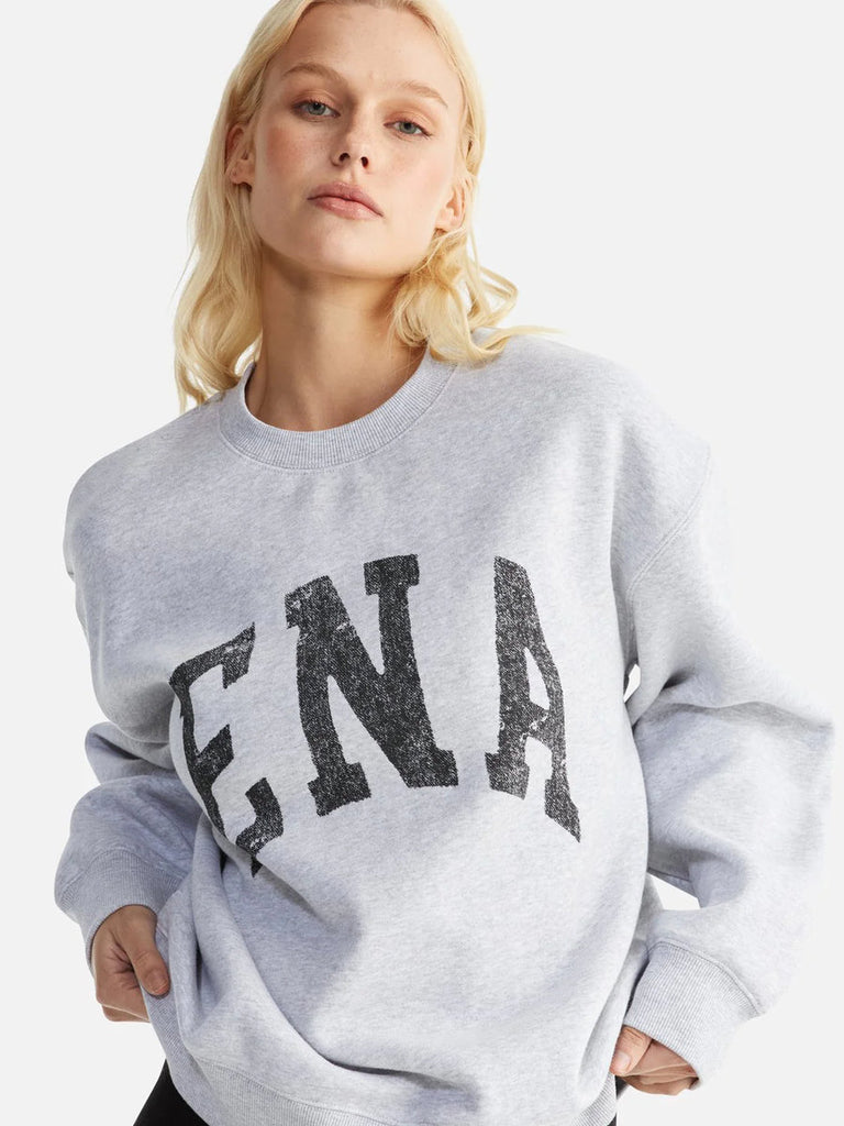 Ena Pelly- Lilly Oversized Sweater College- Mid Grey Marle