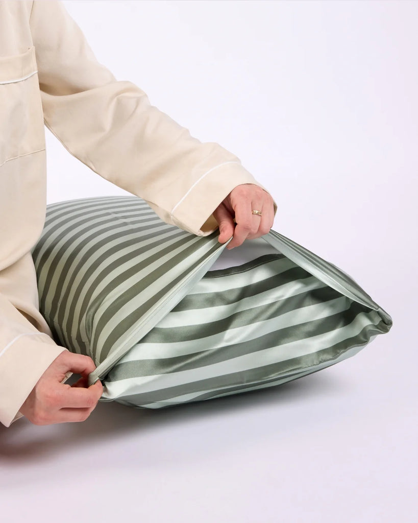 Hommey - Silk Pillowcase - Wasabi Stripes (Online Only)
