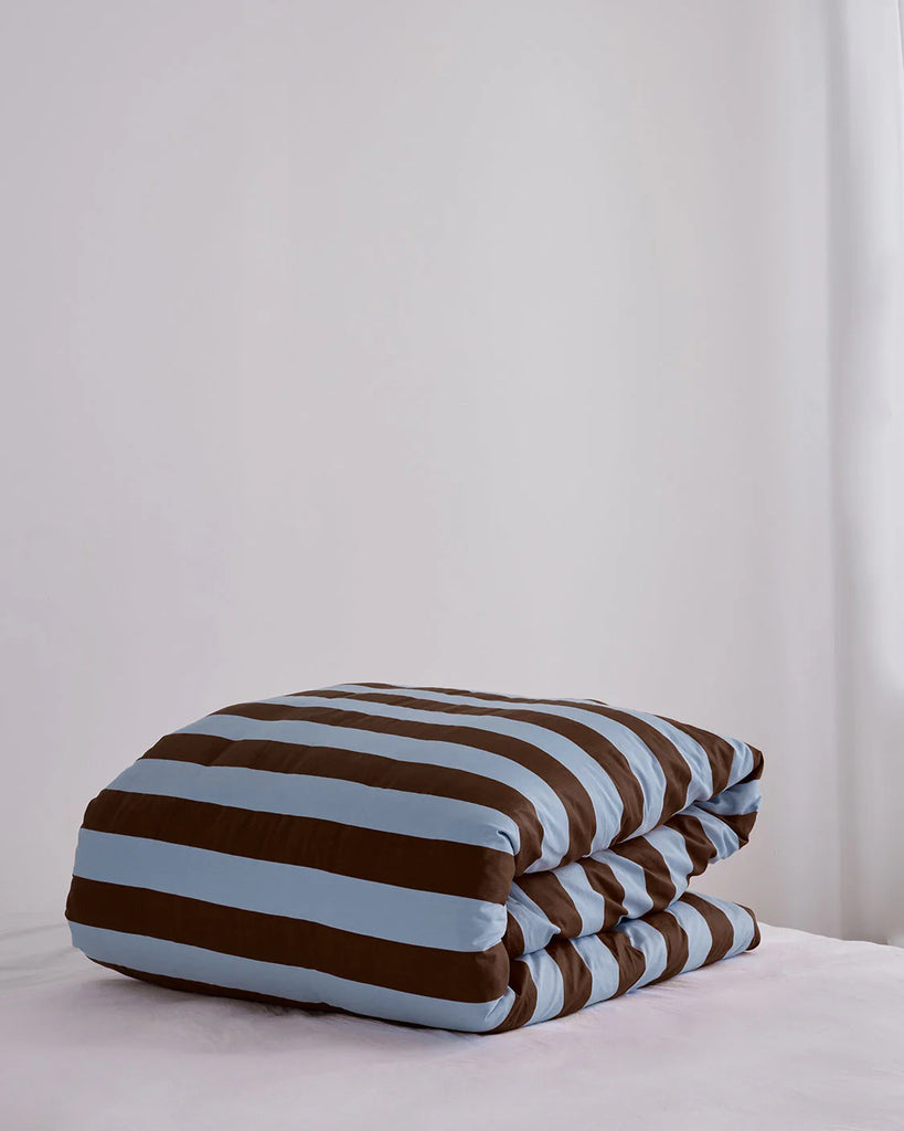 Hommey - Quilt Cover - Iced Chocolate Stripes (Online Only)