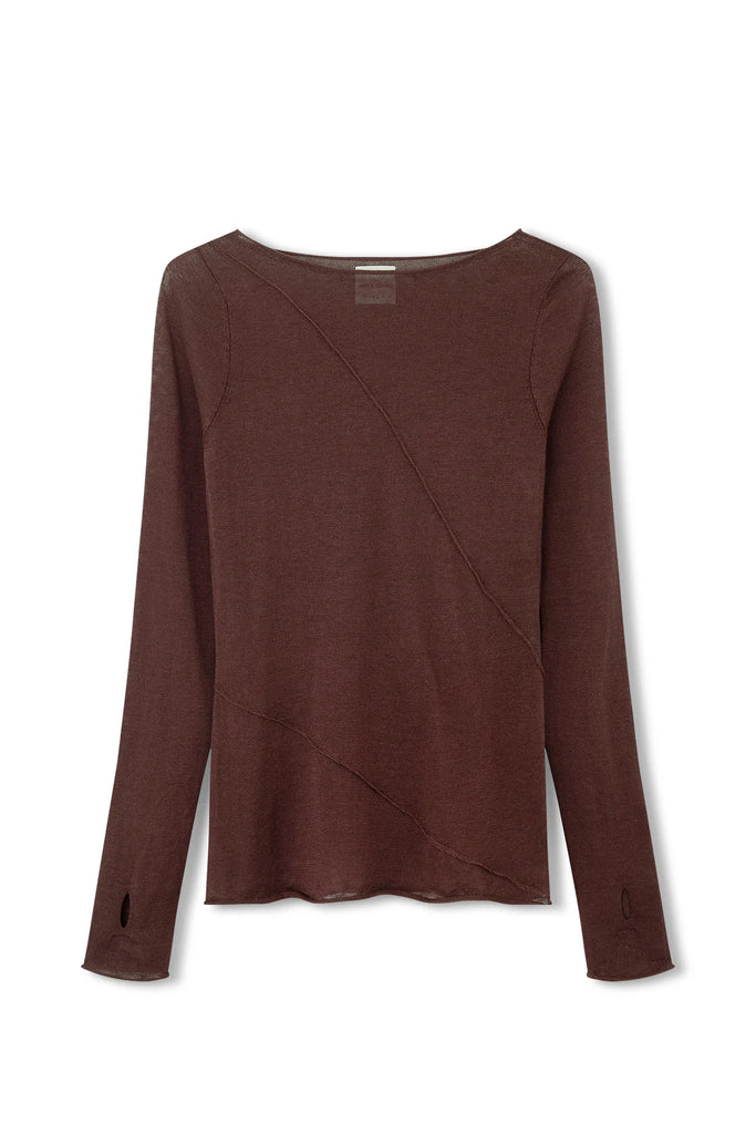 Zulu and Zephyr- Panelled Knit Top- Currant