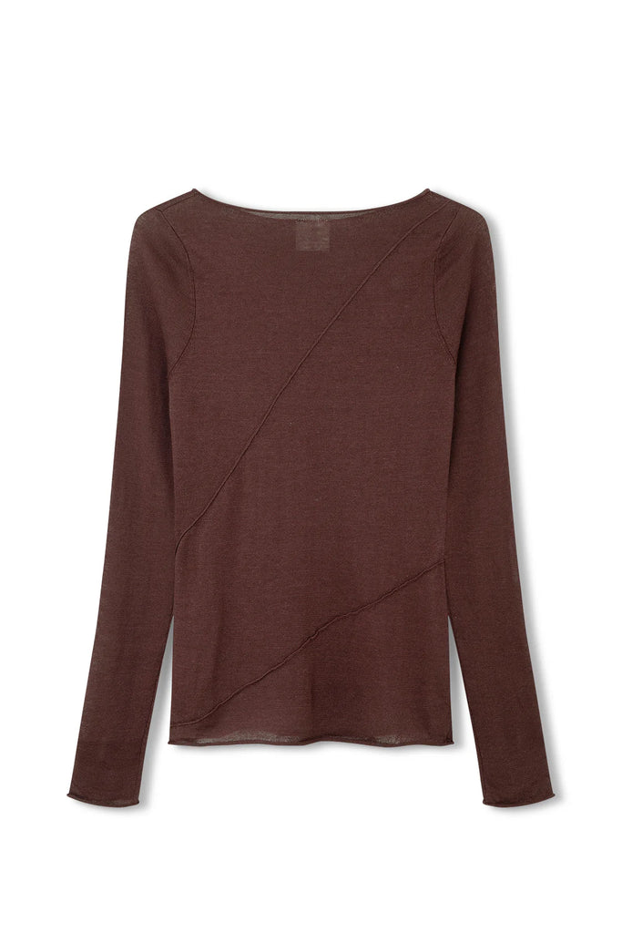 Zulu and Zephyr- Panelled Knit Top- Currant