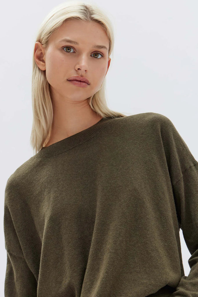 Assembly - Cotton Cashmere Lounge Sweater - Pea Marle