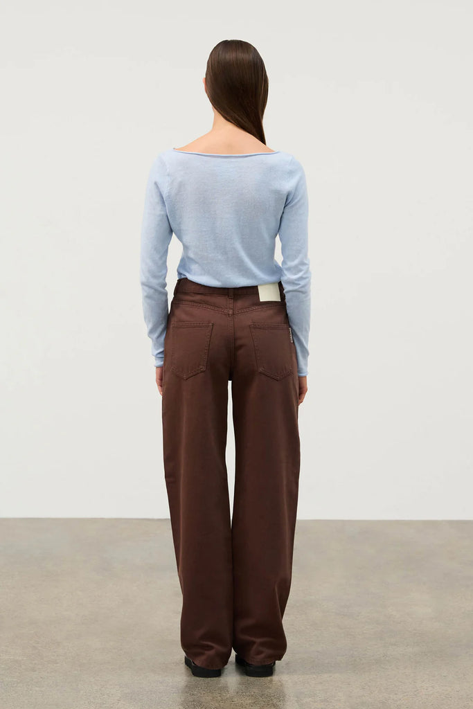 Zulu & Zephyr- Panelled Long Sleeve Knit Top- Powder Blue