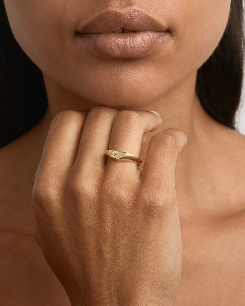 By Charlotte - Lotus Ring - 18K Gold Vermeil - Size 7