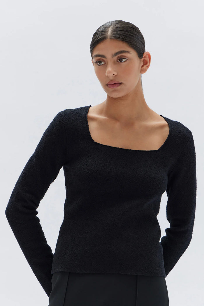 Assembly - Meredith Square Neck Long Sleeve Top - Black