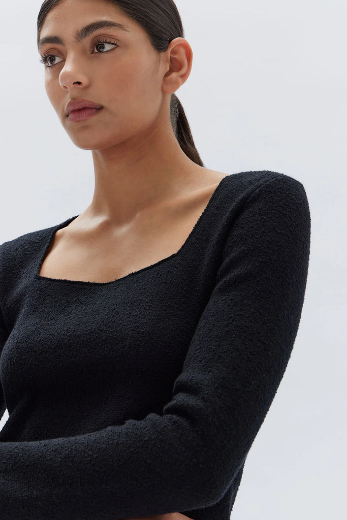 Assembly - Meredith Square Neck Long Sleeve Top - Black
