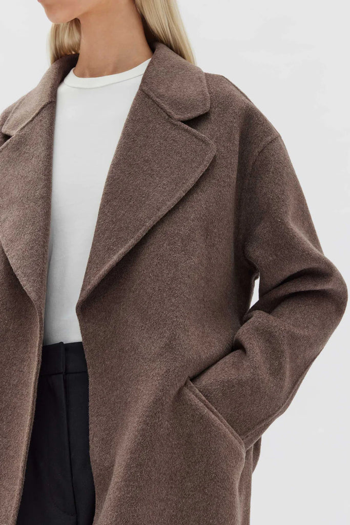 Assembly - Sadie Single Breasted Wool Coat - Cocoa
