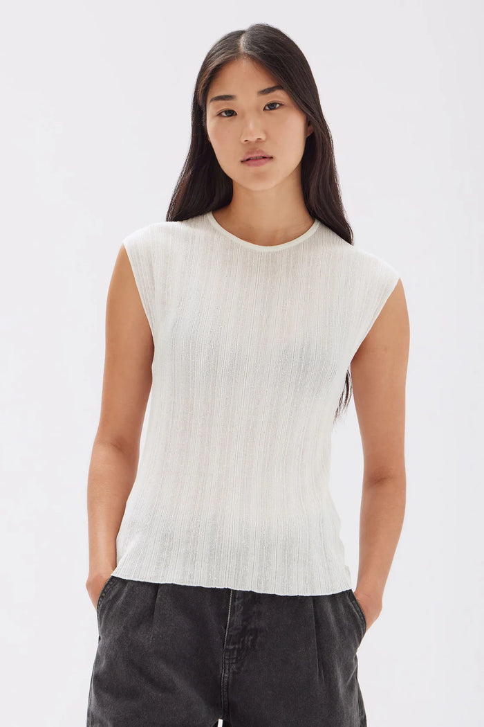 Noa Knit Tank White- Assembly Label
