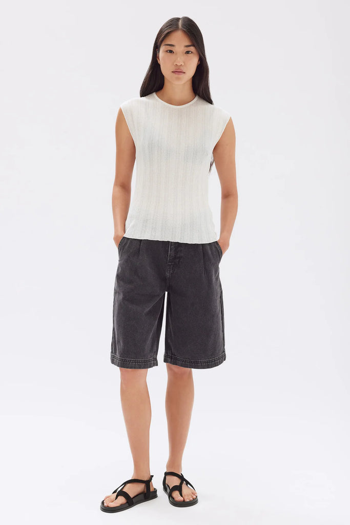 Noa Knit Tank White- Assembly Label