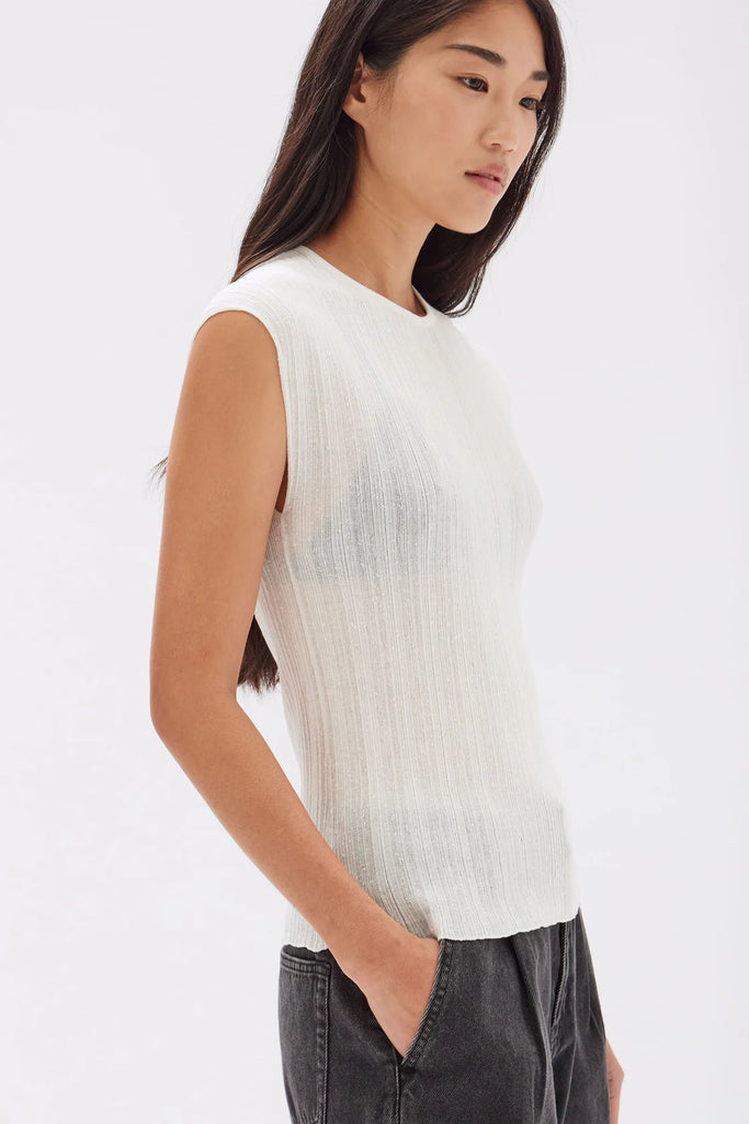 Noa Knit Tank White- Assembly Label