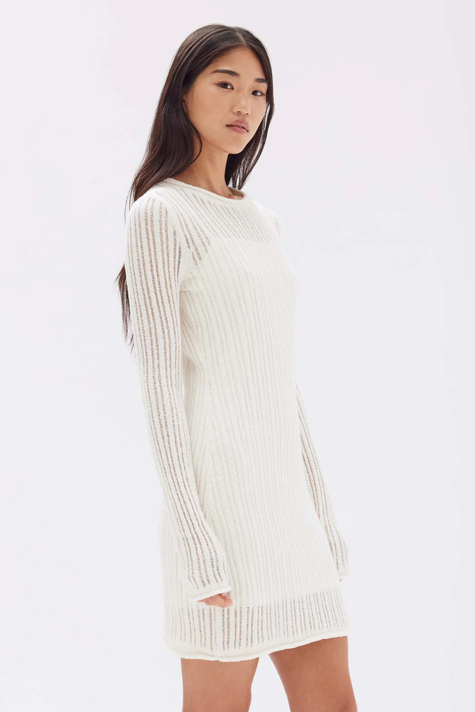 Assembly - Gwen Cotton Knit Mini Dress Cream- Assembly Label