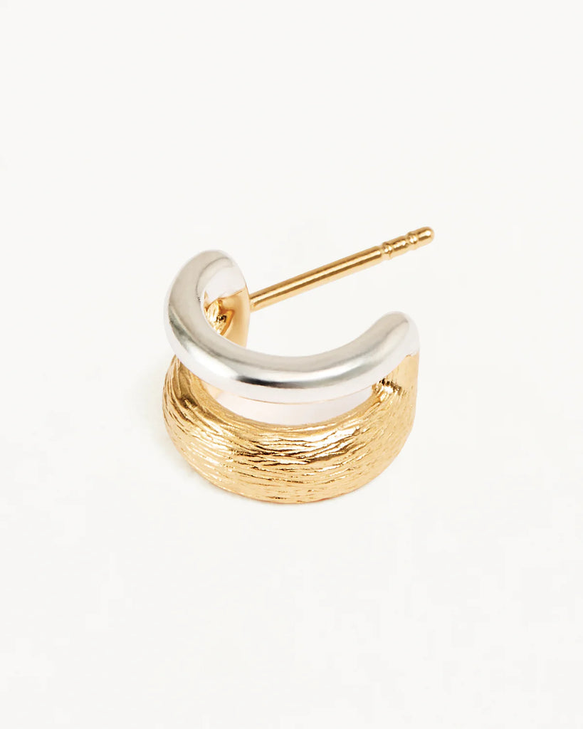 By Charlotte - Two-Tone Shield Earrings - 18k Gold Vermeil