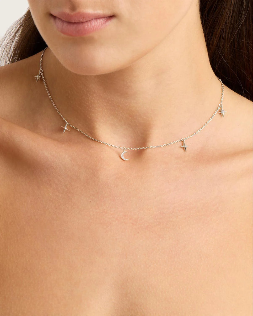 By Charlotte - To The Moon and Back Choker - Sterling Silver
