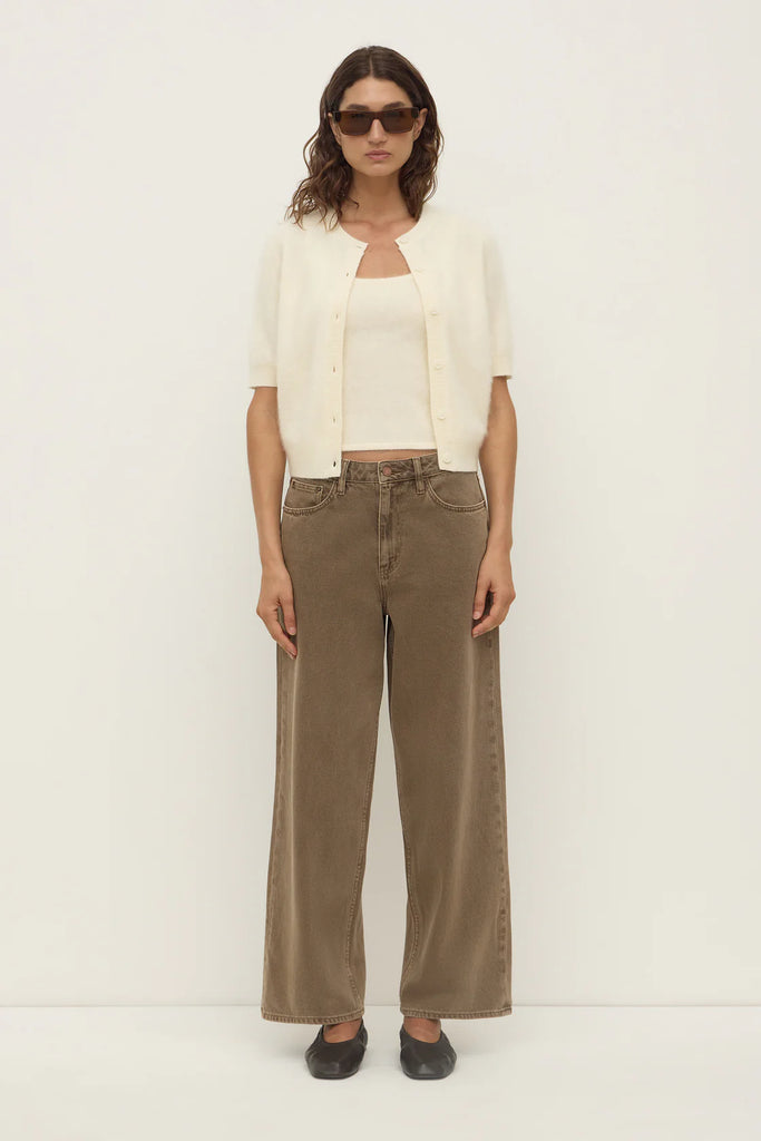 Assembly - Carina Wool Short Sleeve Cardigan - Cream