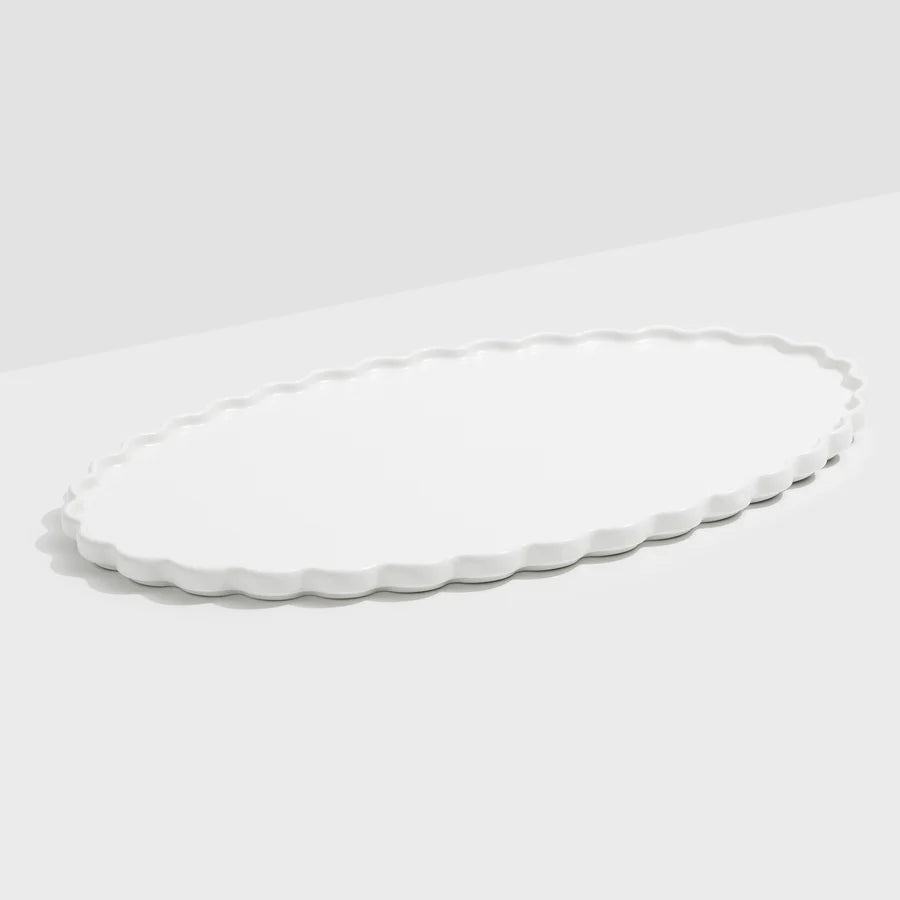 Fazeek - Ceramic Wave Platter - White