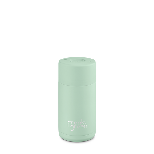 Frank Green - 12oz Stainless Steel Ceramic Reusable Cup Mint Gelato with Push Button Lid Mint Gelato with Button Mint Gelato