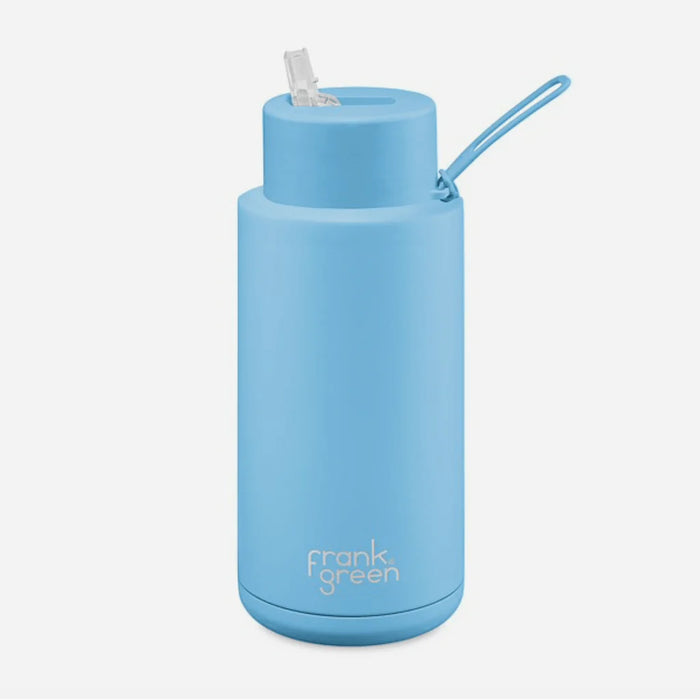 Frank Green - 34oz Ceramic Reusable Bottle (with straw) - Sky Blue