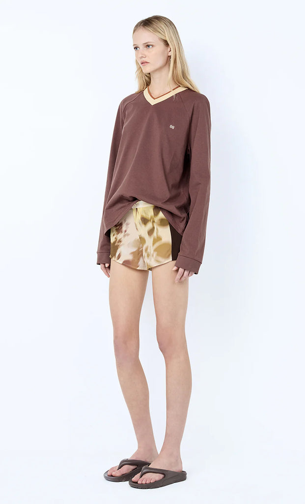 Bec & Bridge - Varsity L/S Tee - Dark Chocolate