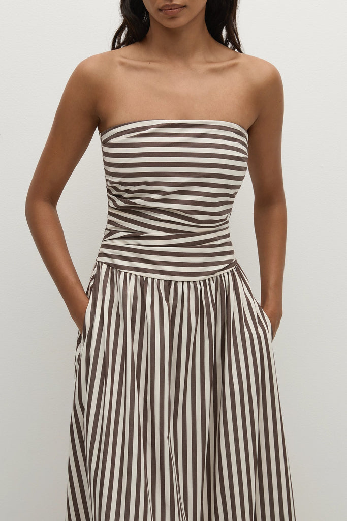 Faithfull The Brand - Vera Maxi Dress -Norway Stripe Espresso