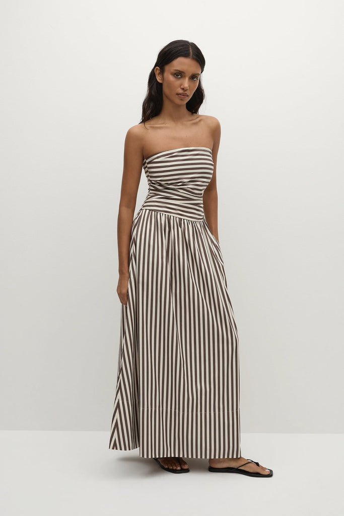 Faithfull The Brand - Vera Maxi Dress -Norway Stripe Espresso