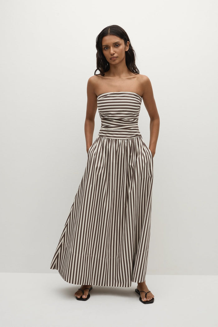 Faithfull The Brand - Vera Maxi Dress -Norway Stripe Espresso
