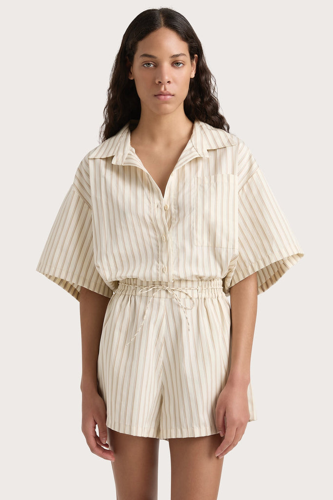 Faithfull - Faia Playsuit - Shadow Stripe Butter