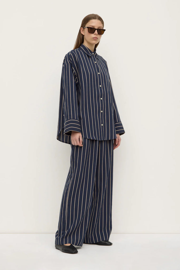 Assembly -  Colleen Stripe Navy/Tan L/S Shirt
