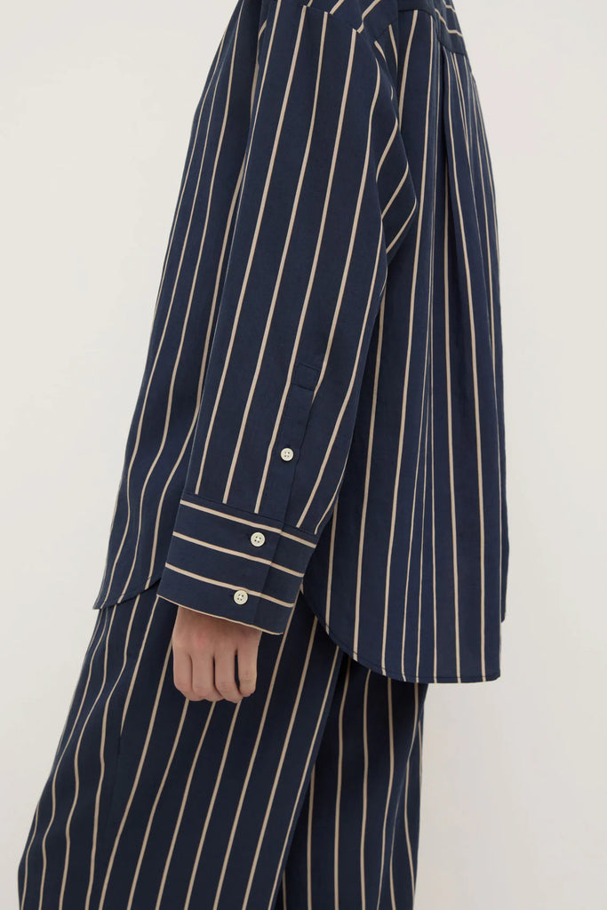 Assembly -  Colleen Stripe Navy/Tan L/S Shirt