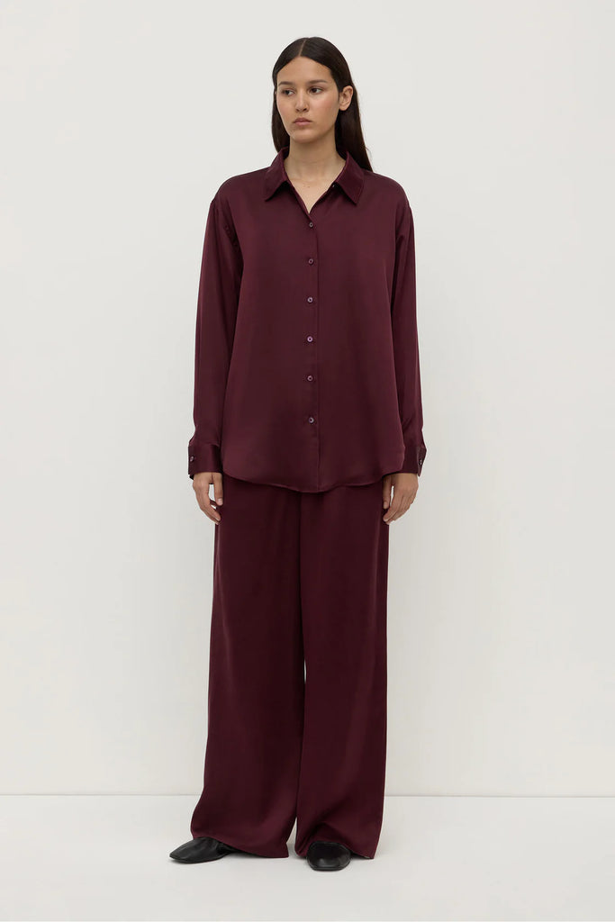 Assembly - Pippa Silk Long Sleeve Shirt - Merlot