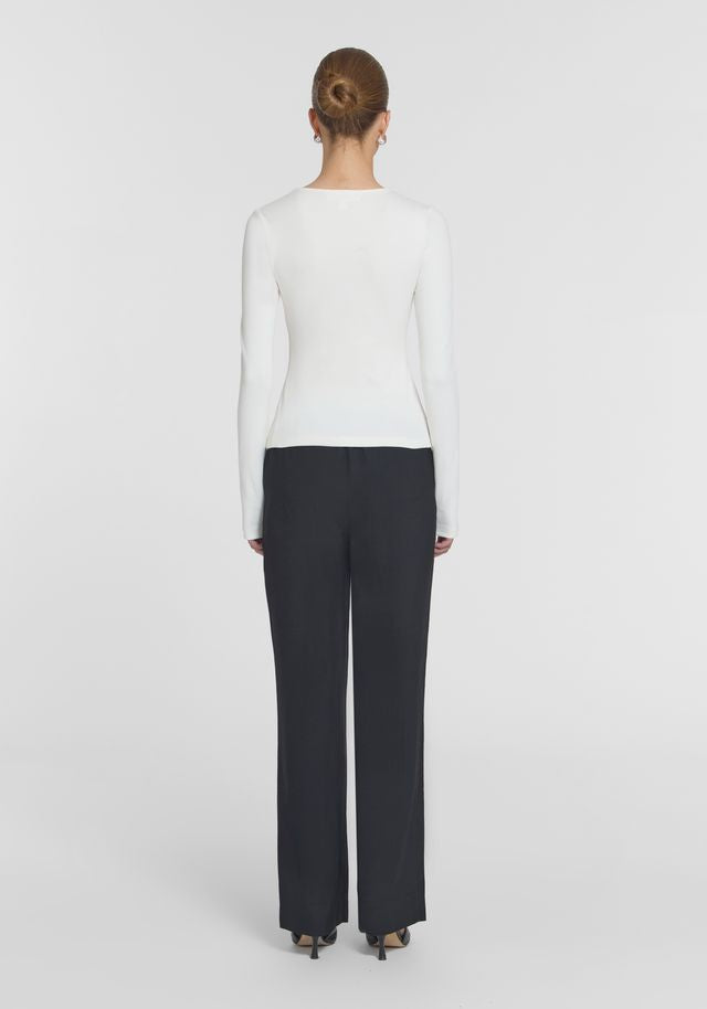 Vikoria & Woods- Rib Longsleeve Tee- Ivory
