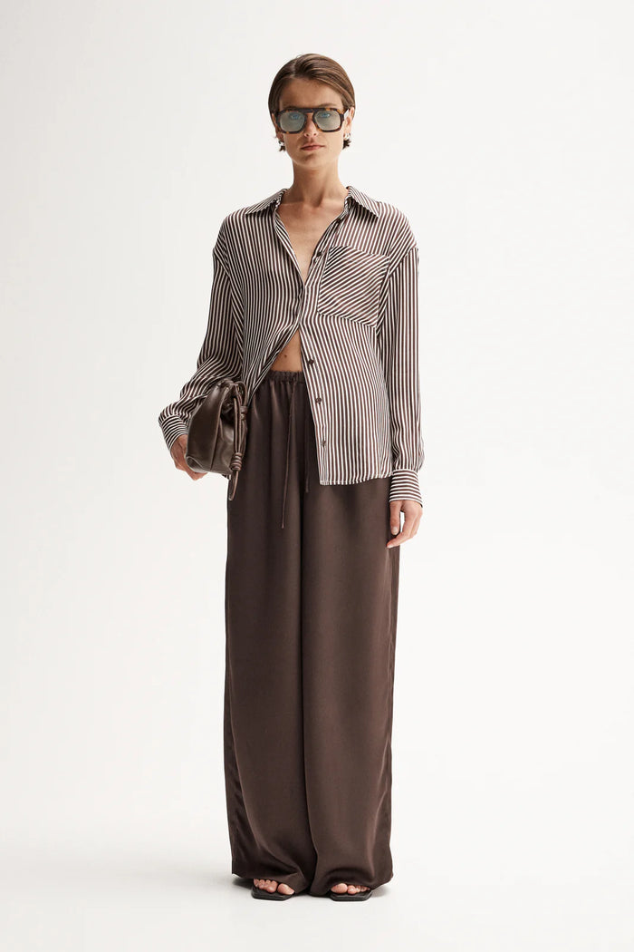 Elka - Jamie Stripe Shirt - Brown Stripe