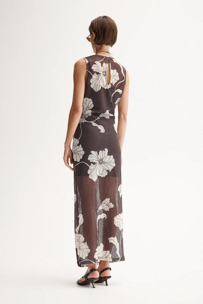 Elka - Lilian Maxi Dress - Chocolate Floral Print